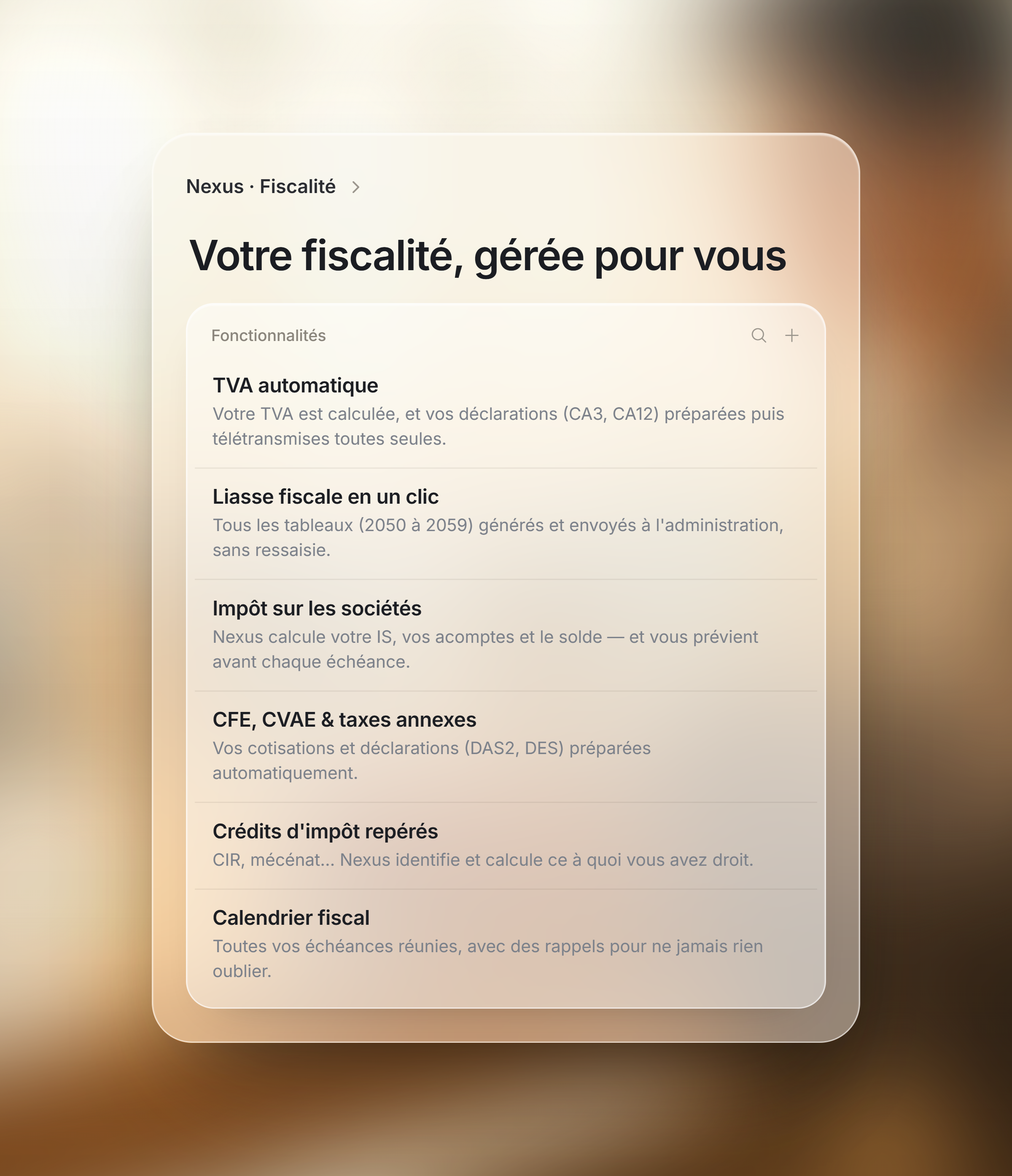 Module Fiscalité Nexus